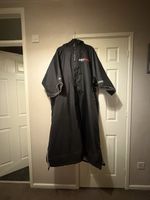 Branded Dry Robe with Hood and Pockets Size XL Black and Grey New Without Tags