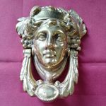 Solid Brass Door Knocker Vintage Greek God Head 19.5 x 15cm V.Heavy G.Condition