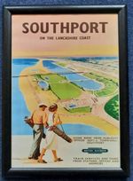 Framed A3 Reproduction Vintage SOUTHPORT British Railways Advertising Poster BR