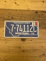 Vintage Montana Treasure State US Car License Plate 7 74112C