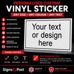 Personalised Custom Made Vinyl Sticker - any Size Colour Text free design 9117