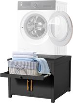 Heavy Duty Washing Machine Pedestal, 320kg Laundry Base with Drawer, Slide Shelf