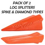 Log Splitter Set 2 Pack, Spiked & Diamond Wood Wedges Heavy Duty Firewood Tool