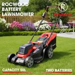 Battery Cordless Lawnmower RocwooD Grass 20V 43cm 4Ah x2 Battery & Charger