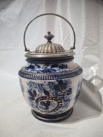 Royal Crown Derby Vintage Lidded Biscuit Barrel Lid Is Silver Plate Sheffield