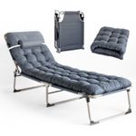 Folding Bed Camping cot Travel Heavy Duty Foldable Single 185cm With Mattress