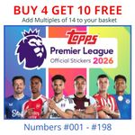 2026 Premier League Football Stickers TOPPS Collection #001 - #198