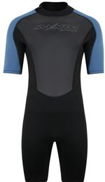 Typhoon Womens Swarm3 Shorty Wetsuit Black Blue Size 14 #M7