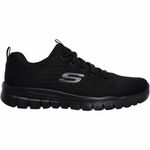Skechers Graceful WIDE FIT Womens Training Shoes Black Gym Workout Trainers