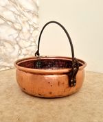 Antique French Copper Couldron/Jam Pan Vintage Kitchenalia Planter Decor
