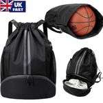 Drawstring Sports Backpack Gym Bag Waterproof PE Backpack with Shoe Compartment