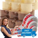 LONG LENGTH TAPE STRONG CLEAR / BROWN / FRAGILE 48mm x 66M PACKING PARCEL TAPE