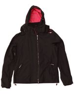 Superdry Womens Hooded Windbreaker Jacket UK 18 XL Black Nylon AG01