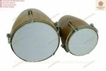 Folk Musical Instrument Two Piece Natural Wood Bango Drum Set Brown Color