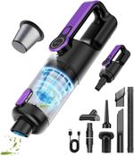 Handheld Vacuum Cleaner, 26000PA 4-in-1 (Inhale, Blow, Pump, Black and Purple 