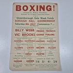 Original Boxing Poster/Flyer Kent Queenborough Vintage Super Condition!! 