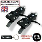 2 x Black Headshell With Ortofon OM Cartridge & Replacement Stylus + FREE GIFTS
