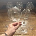Set of 5 Luxury Hand-Blown Crystal Burgundy Wine Glasses - 26cm Tall Ultra-Thin