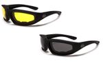 Twin Pack-Choppers Black & Yellow Motorcycle Driving Riding Glasses Padded UV400