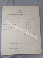 RARE Ardwick Empire Music-Hall / Variety Wage Sheet 1926 Will Hay, Will Fyffe