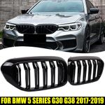 2X Front Kidney Grille Grill Black Twin Slat For BMW 5 Series G30 G31 2017-2019