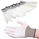 [6 Pairs Pack] White Work DIY Trade Gloves Anti Static Non Slip MEDIUM/LARGE/XL