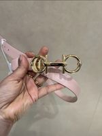 New With Tags Adjustable Salvatore Ferragamo Ladies Pink Belt Gold Hardware 100