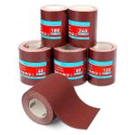SHALL Sandpaper Roll Set 5 Rolls, 9.3cm x 5m, 60/80/120/180/240 Grit UK