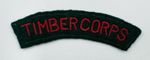 Genuine WW2 Timber Corps Shoulder Title Curved Pattern