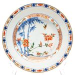 Chinese Kangxi Anhua Famille Verte Iron Red Gilt Porcelain Plate Blue Qing 18C