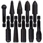 10Pcs Rotary Rasp File Set 14 Inch Hex Shank Rotary Burrs for Wood Carving