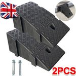 19cm High 2PC Portable Car Curb Driveway Ramps, Heavy Duty PE Threshold Ramps