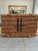 Authentic Harrods Picnic Hamper Wicker Basket Storage With Lining - Empty 