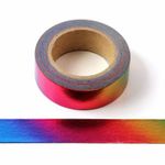 2 X Rainbow Foil Washi Tape Decorative Self Adhesive Masking Tape 15mm x 10 mtrs