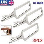 3PCS 18" Large 460mm Welding C Clamps Mole Vice Grip Locking Pliers Sheet Metal