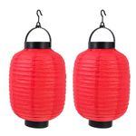 2Pcs Red Paper Lanterns Hanging Japanese Folding Lantern Party Decor