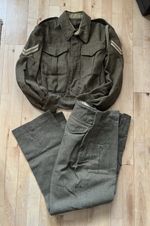WW2 Canadian Battle Dress Uniform BD 1944 Jacket & Trousers 42 Chest 34 Waist