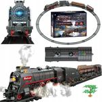 Steam Train Toy Train Set W/Light for Kids Durable Vintage Toy Gift Rechargeable