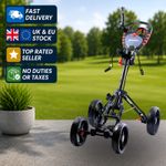 Lightweight Foldable 4-Wheel Golf Trolley Compact Push Cart Fastfold Quad 2026