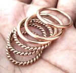 Solid Pure Copper Minimalist Healing Ring, Handmade, Unisex, 6 Pc Designer Rings
