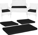 Rattan Chair Cushion Set Garden Sofa Seat Pad 3pc Replacement Set Outdoor Garden