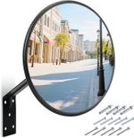 Safety Mirror, Convex Traffic Mirror with Wall Mount Bracket Adjustable