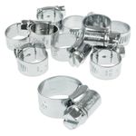 ORANGE GAS HOSE CLIPS PACK OF 10 JUBILEE STYLE PIPE CLAMPS FOR 10mm OD LPG PIPE