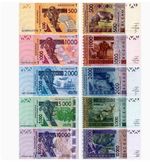 5pc Set West African State TOGO 500 1000 2000 5000 10000 Francs UNC NEW Banknote