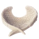 Decorative Angel Wings Bowl Ivory White Resin Trinket Pot Pourri Bonbon Dish
