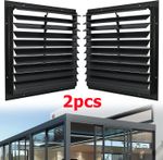 2 Pack 20 Inch Metal Louvre Shutter Air Vent Grille for Industrial Extractor Fan