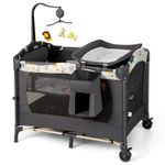 3-in-1 Playpen Convertible Bed with Detachable Bassinet for Newborns