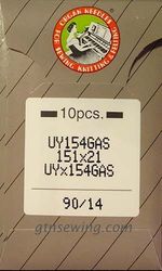 INDUSTRIAL OVERLOCK MACHINE CURVED NEEDLES 154 GAS SIZE 90/14 ORGAN NEEDLES