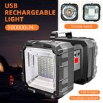 100000LM Rechargeable Super Bright LED Flashlight Hand Torch Searchlight Camping