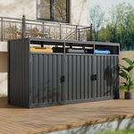 Large Wheelie Bin Storage Metal Store Cover Garden Rubbish Dustbin 2/3 Shed UK